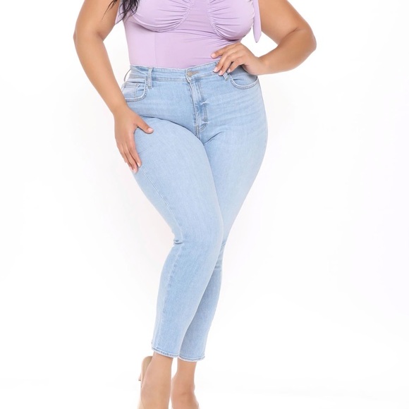 Lavender faux leather bodysuit - Picture 2 of 3